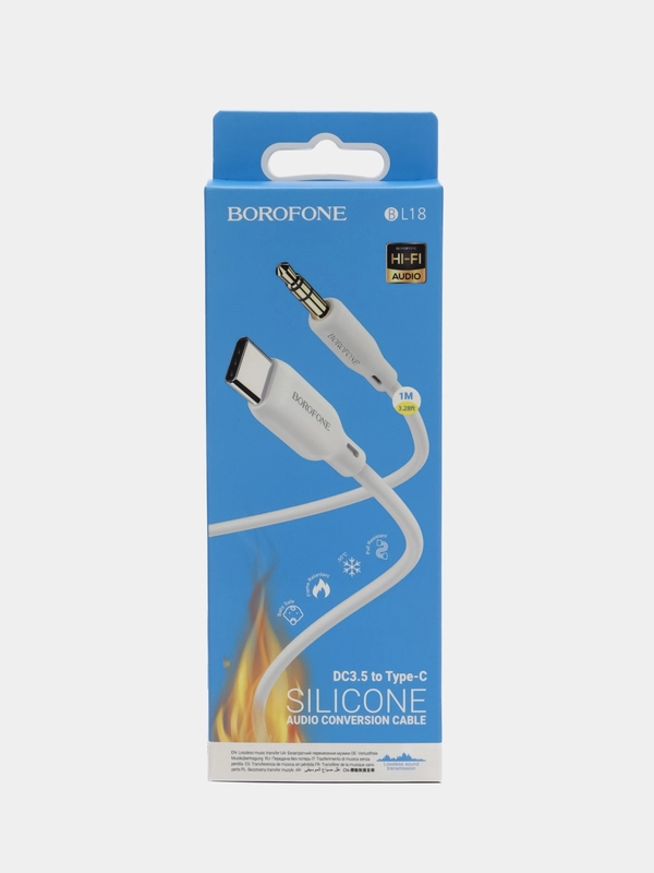 Акустический кабель AUX Borofone BL18, 3.5 мм, AUX, Type-C, Lightning