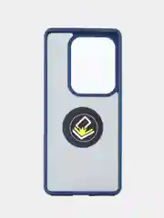 Синий чехол противоударный Infinix Zero 30 4G(Зеро 30 4 Джи), с металлической подставкой кольцом