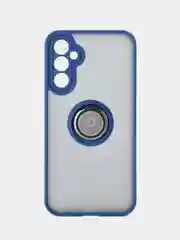 Синий чехол противоударный Samsung Galaxy A34, с металлической подставкой кольцом