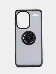 Черный чехол противоударный Xiaomi Redmi Note 13 Pro + Plus , с металлической подставкой кольцом