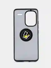 Черный чехол противоударный Xiaomi Redmi Note 13 Pro + Plus , с металлической подставкой кольцом