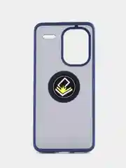 Синий чехол противоударный Xiaomi Redmi Note 13 Pro + Plus , с металлической подставкой кольцом