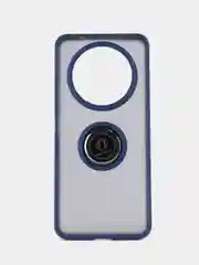 Синий чехол противоударный Xiaomi Redmi A3 / A3x / POCO C61 с металлической подставкой кольцом
