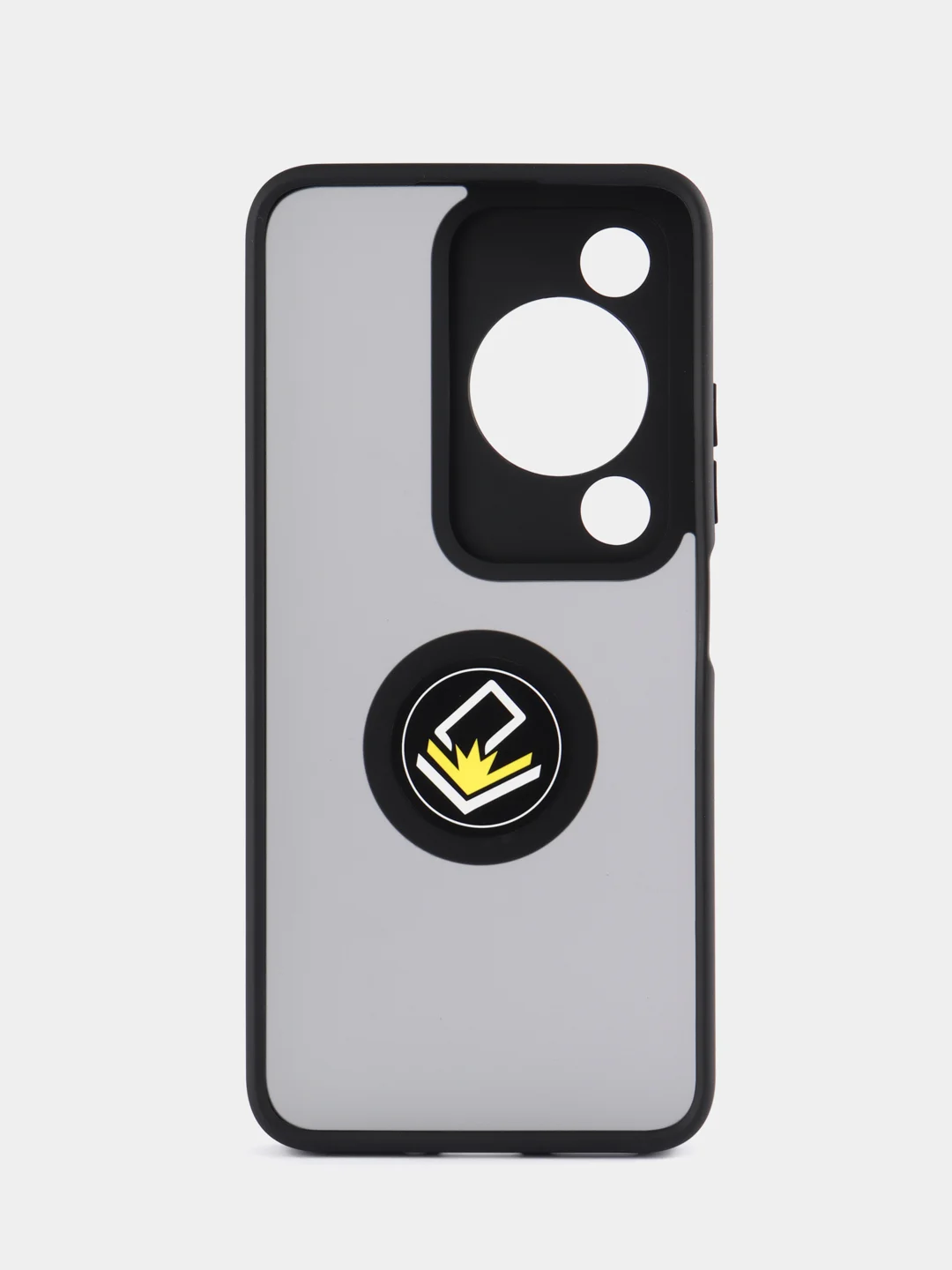 Черный чехол противоударный HUAWEI nova Y72 (Хуавей Нова у72), с металлической подставкой кольцом