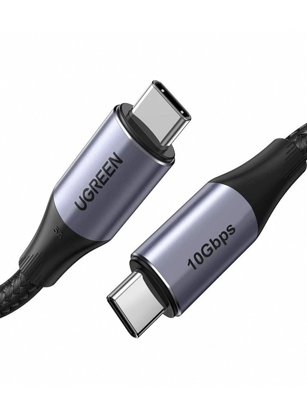 Кабель Ugreen US355 (80150) USB-C 3.2 M/M Gen2 5A Cable With Braided 1m - Black