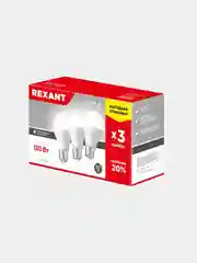 Лампочка светодиодная E27 Груша, REXANT, 15,5 Вт 4000К, 3 шт