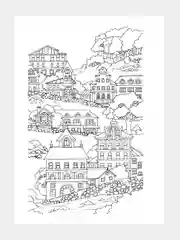 Раскраска для взрослых "Nice little town 2" 28 стр. А4