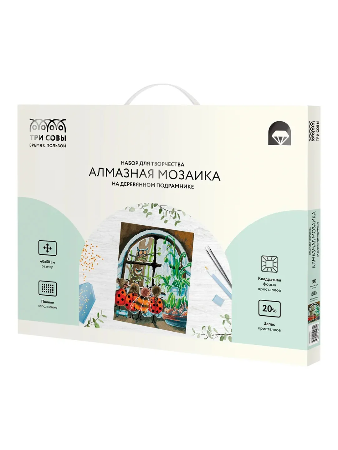 Алмазная мозаика ТРИ СОВЫ "В ожидании весны", 40х50 см, холст на деревянном подрамнике