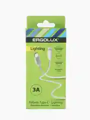 Кабель USB ELX-CDC04-C01 Type C-Lightning 3А быстрая зарядка+передача данных коробка бел