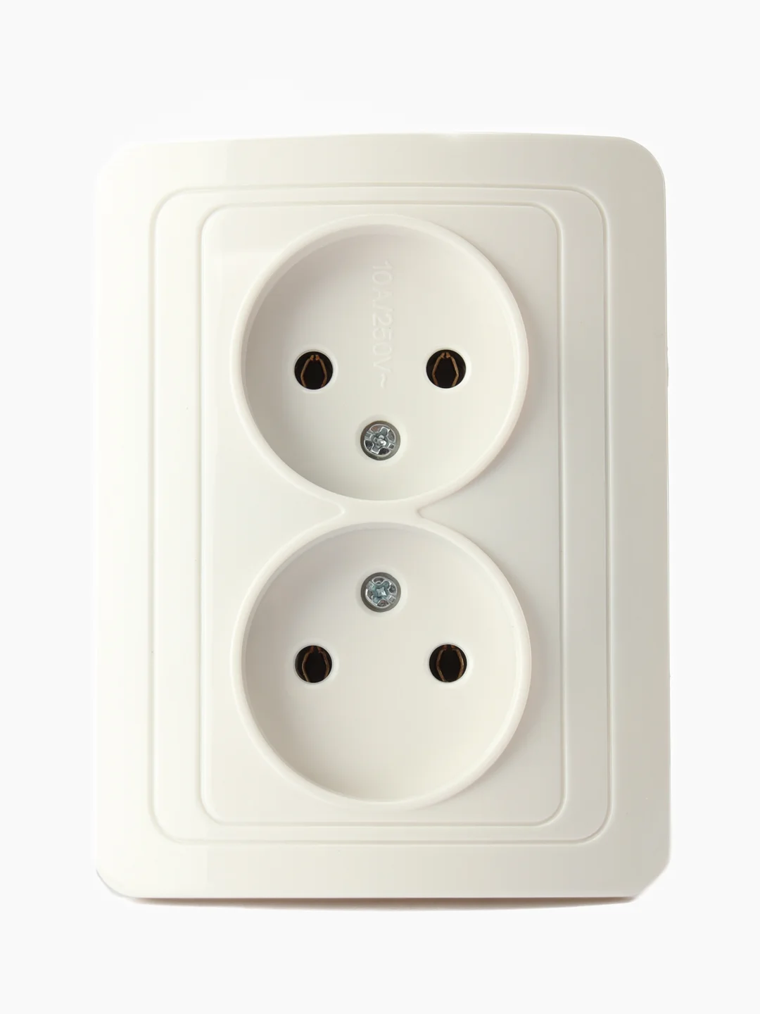 Розетка Smartbuy SBE-02w-10-S2-N-c, пластик, 2 гнезда, 10A, без заземления, белая
