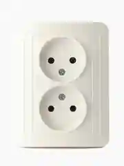 Розетка Smartbuy SBE-02w-10-S2-N-c, пластик, 2 гнезда, 10A, без заземления, белая