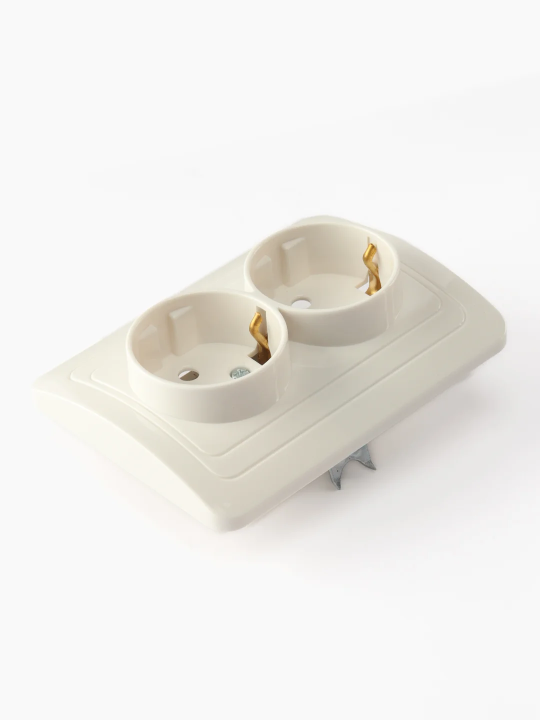 Розетка Smartbuy SBE-02w-16-S2-Z-c, 2 гнезда, 16А, керамика, с заземлением, белая