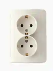 Розетка Smartbuy SBE-02w-16-S2-Z-c, 2 гнезда, 16А, керамика,  с заземлением, белая