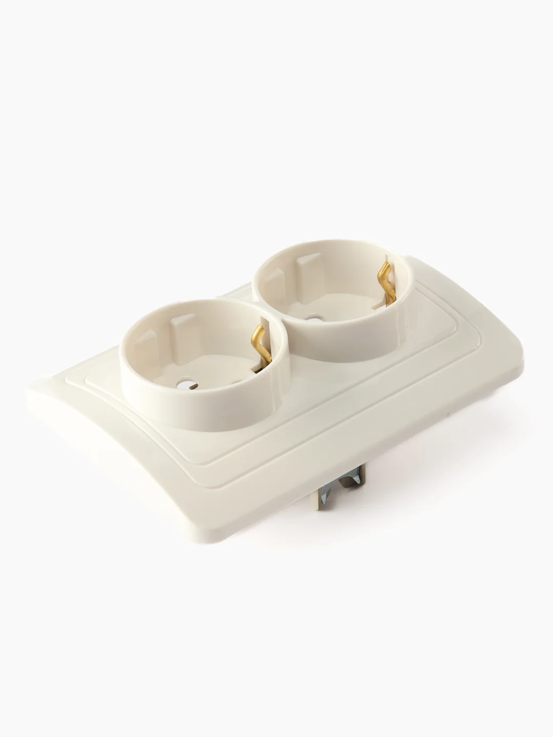 Розетка Smartbuy SBE-02w-16-S2-Z, 2 гнезда, 16А, с заземлением, белая