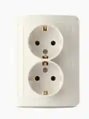 Розетка Smartbuy SBE-02w-16-S2-Z, 2 гнезда, 16А,  с заземлением, белая