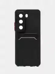 Черный чехол для Infinix HOT 50 4G (Инфиникс Хот 50 4 джи), с карманом для карт
