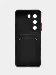 Черный чехол для Infinix HOT 50 4G (Инфиникс Хот 50 4 джи), с карманом для карт