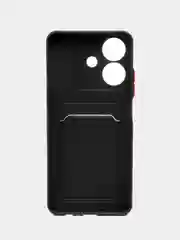 Черный чехол для  Realme Note 60 4G (Реалми Нот 60 4 джи), с карманом для карт