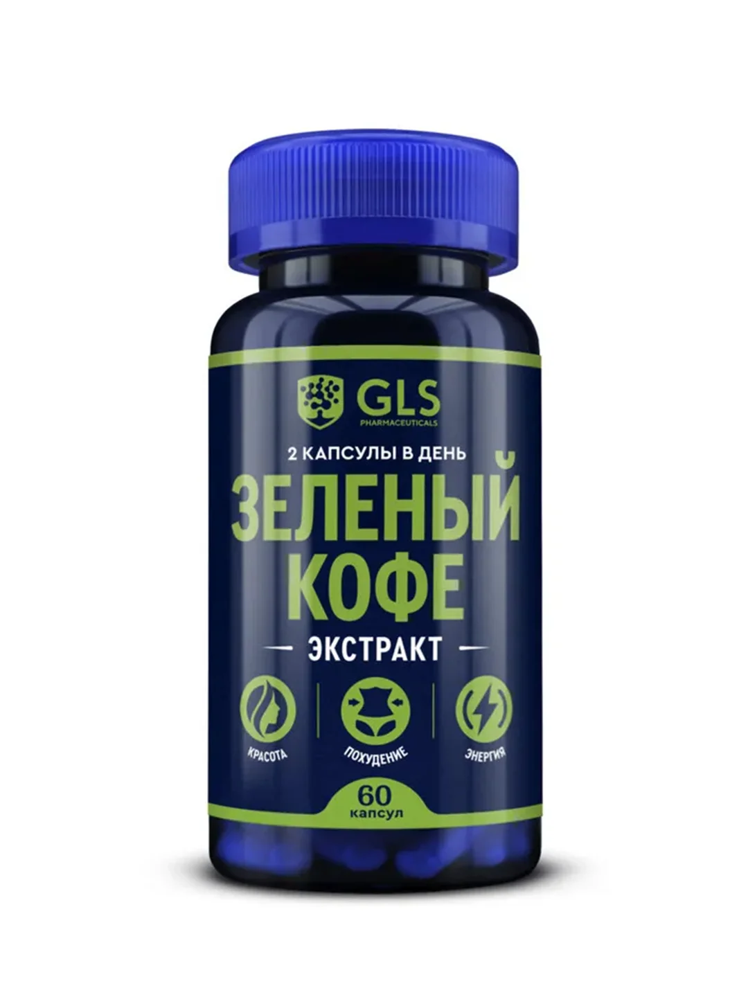 БАД к пище GLS "Зеленый кофе", 400 мг, 60 капсул