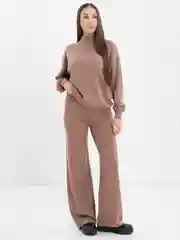 Медный костюм женский теплый, вязаный
