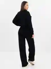 Черный костюм женский теплый, вязаный