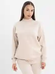 Молочный костюм женский теплый, вязаный