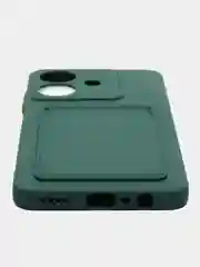 Тёмно-зелёный чехол для  Realme Note 60 4G (Реалми Нот 60 4 джи), с карманом для карт