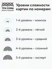 Картина по номерам на холсте Три совы "Прекрасный вид", с красками и кистями, 40х50 см