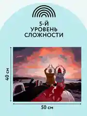 Картина по номерам на холсте Три совы "Прекрасный вид", с красками и кистями, 40х50 см