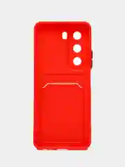 Красный чехол для Infinix HOT 50 4G (Инфиникс Хот 50 4 джи), с карманом для карт