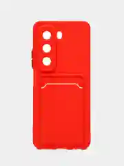 Красный чехол для Infinix HOT 50 4G (Инфиникс Хот 50 4 джи), с карманом для карт