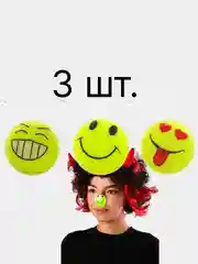 Зеленый нос "Смайлик" Светящийся (Светодиодный) На Резинке 5 см 3 Вида (Светится Красно-Жёлтым)