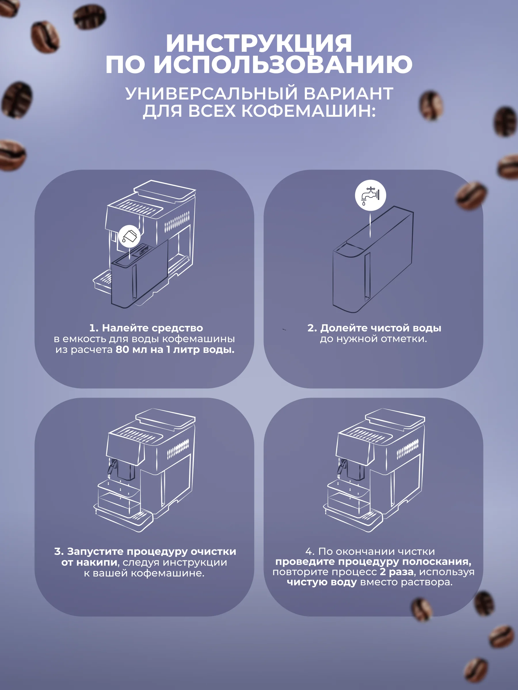 Средство от накипи "Удали Накипь", для кофемашин, 1 литр