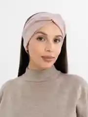 Розовый повязка на голову теплая