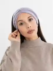 Фиолетовый повязка на голову теплая