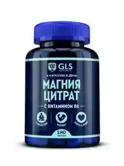 БАД к пище GLS "Магния цитрат с витамином B6", 500 мг, 180 капсул
