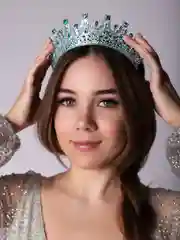 Голубой диадема, корона со стразами