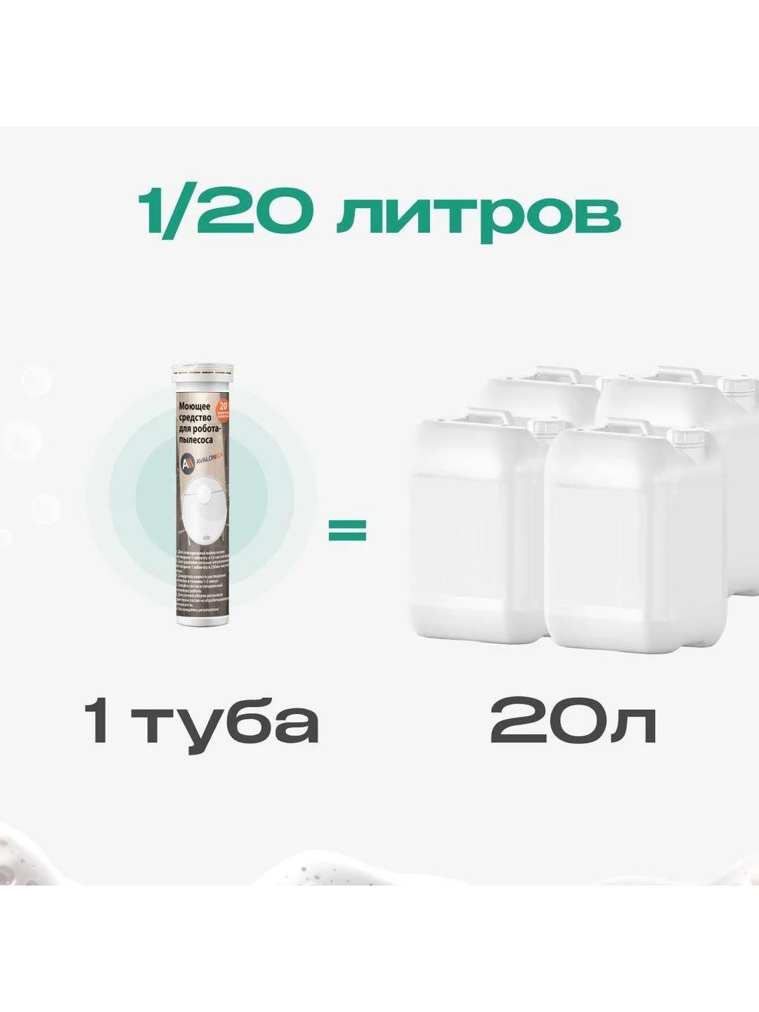 Моющее средство для робота пылесоса с дезинфицирующим эффектом, Avalonica