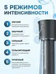 Черный ирригатор для полости рта портативный Bitvae F30 Water Flosser. 6 насадок, 70 дней работы