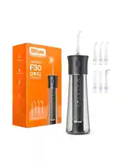 Черный ирригатор для полости рта портативный Bitvae F30 Water Flosser. 6 насадок, 70 дней работы