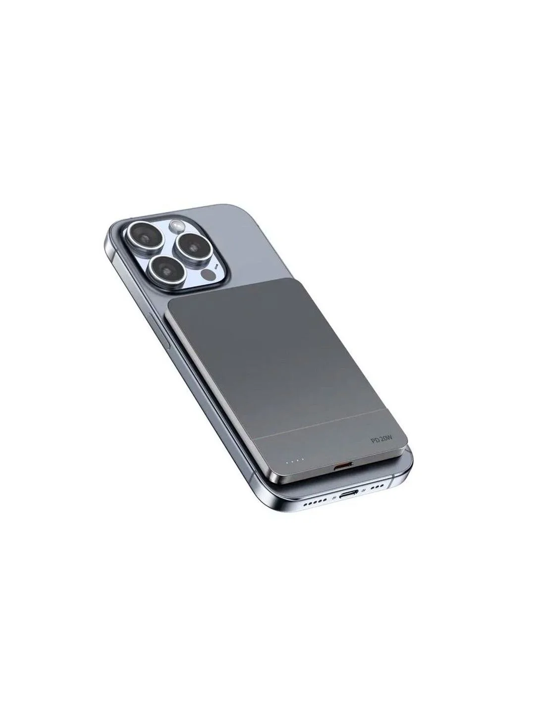 Серебряный внешний аккумулятор Avalonica 5000мАч MagSafe