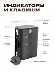 Электронасос для мячей , 20 PSI, дисплей , 1200мАч c функцией фонарика (AVA-AIR-006 Black)