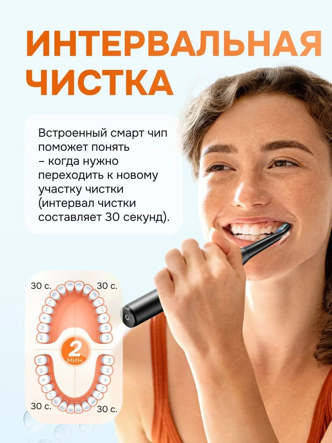 Белый электрическая зубная щетка Bitvae D2 Daily Toothbrush (D2) ,GLOBAL