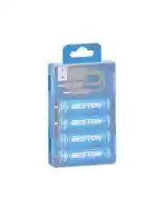 Голубой аккумуляторные батарейки Beston пальчиковые Li-Ion Beston AA с зарядкой по Type-C 2220
