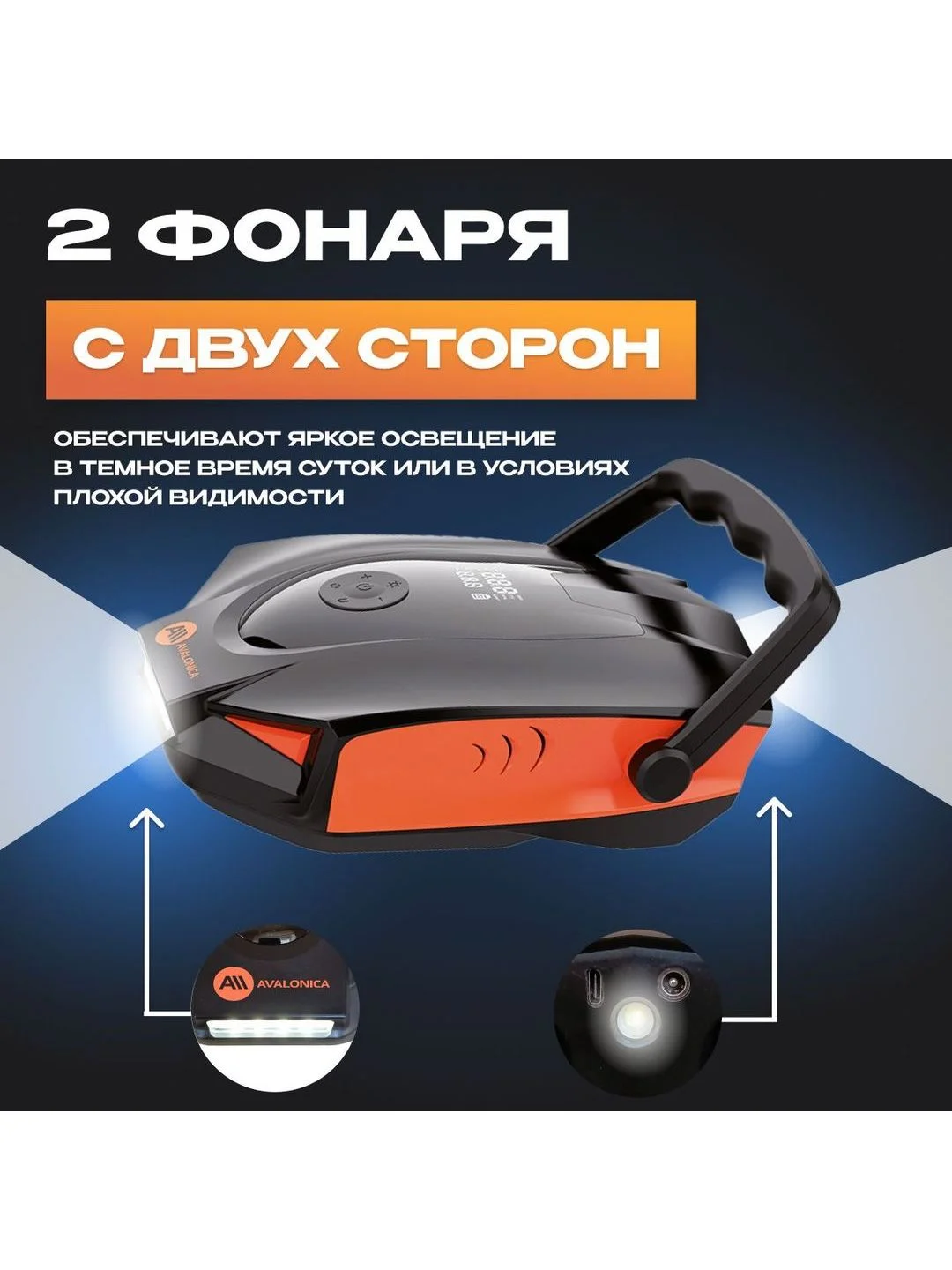 Компрессор для SUP-досок и ПВХ-лодок, 50 PSI, 350 л/мин, 15000 мАч (AVA-P028)