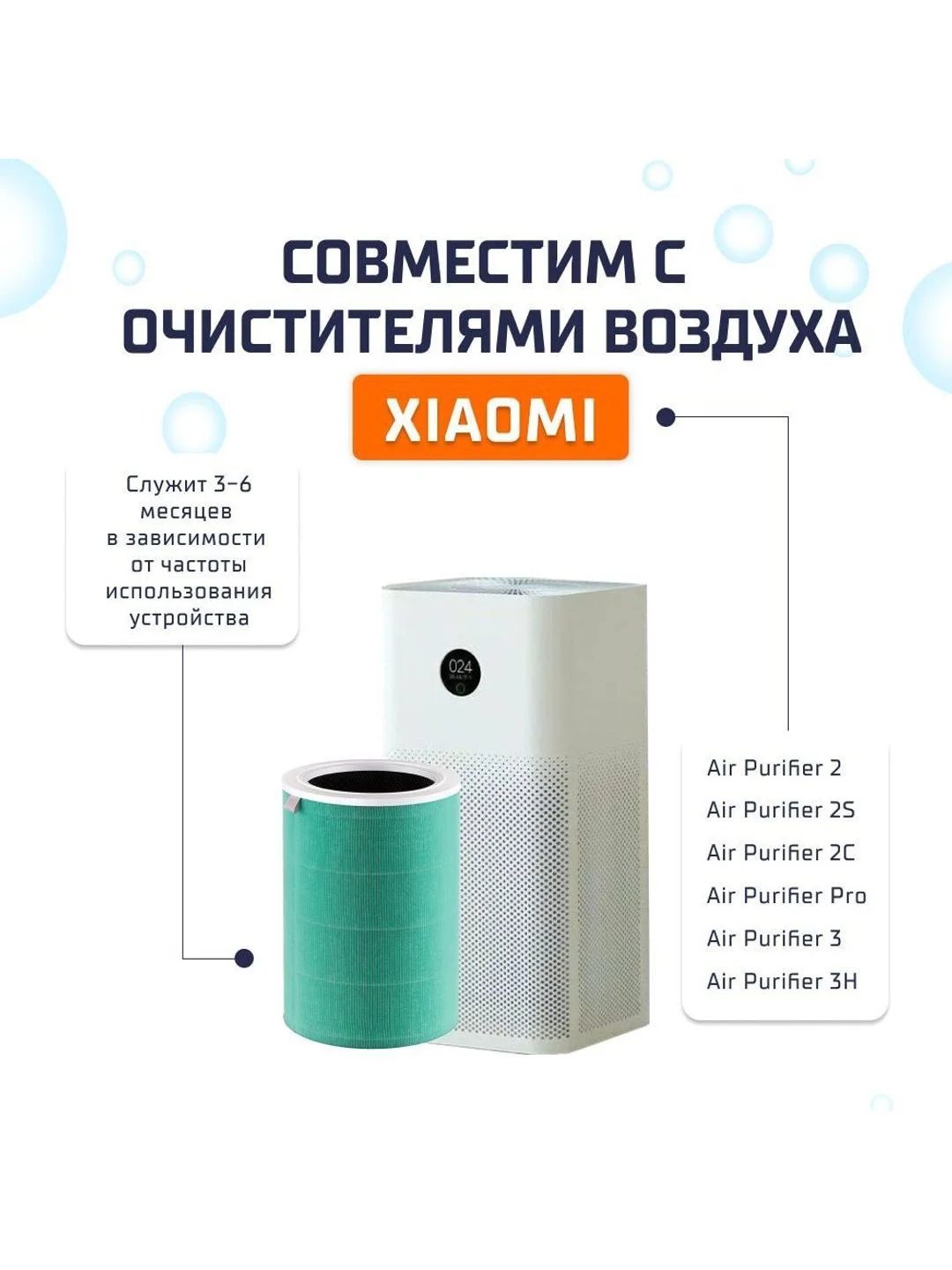 Фильтр воздуха Xiaomi  антиформальдегидный  для очистителя  Air Purifier Enhanced(M6R-FLP)
