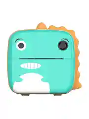 Бирюзовый детский фотоаппарат мгновенной печати Kid Joy, c картинкой динозавра Print Cam