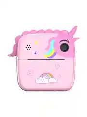 Розовый детский фотоаппарат мгновенной печати Kid Joy, c картинкой динозавра Print Cam