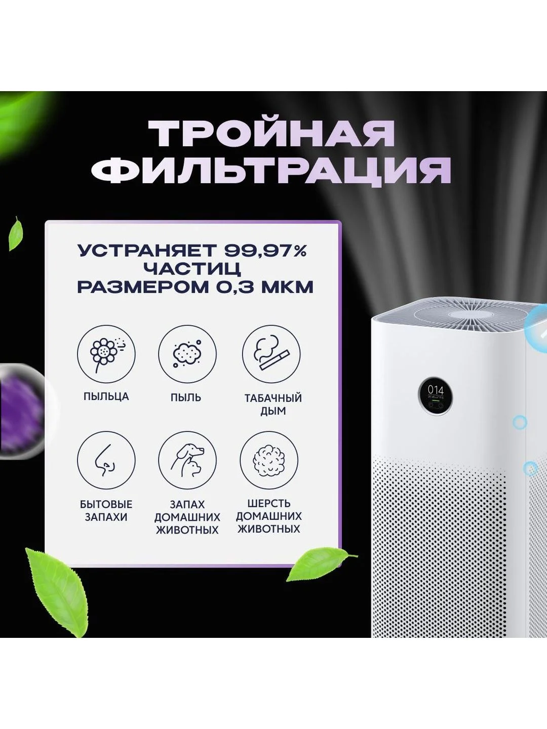 Очиститель воздуха Xiaomi (Mi) Smart Air Purifier 4 Pro (AC-M15-SC)