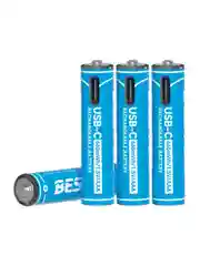 Голубой аккумуляторные батарейки Beston мизинчиковые Li-Ion Beston AAA с зарядкой по Type-C 665